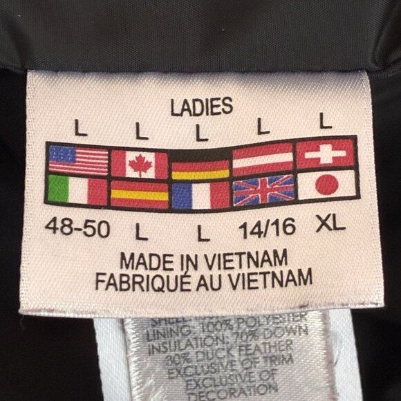 Spyder Prymo Down Filled Puffer Jacket Womens Large Black Zip Front Zip Pockets - Picture 4 of 12